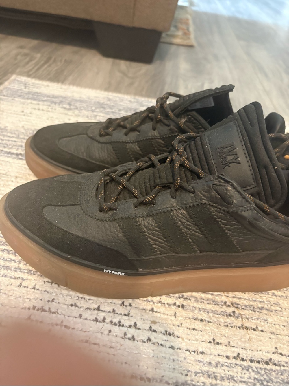 IVY PARK women’s Black Suede and Textile Sneakers with Gum Sole